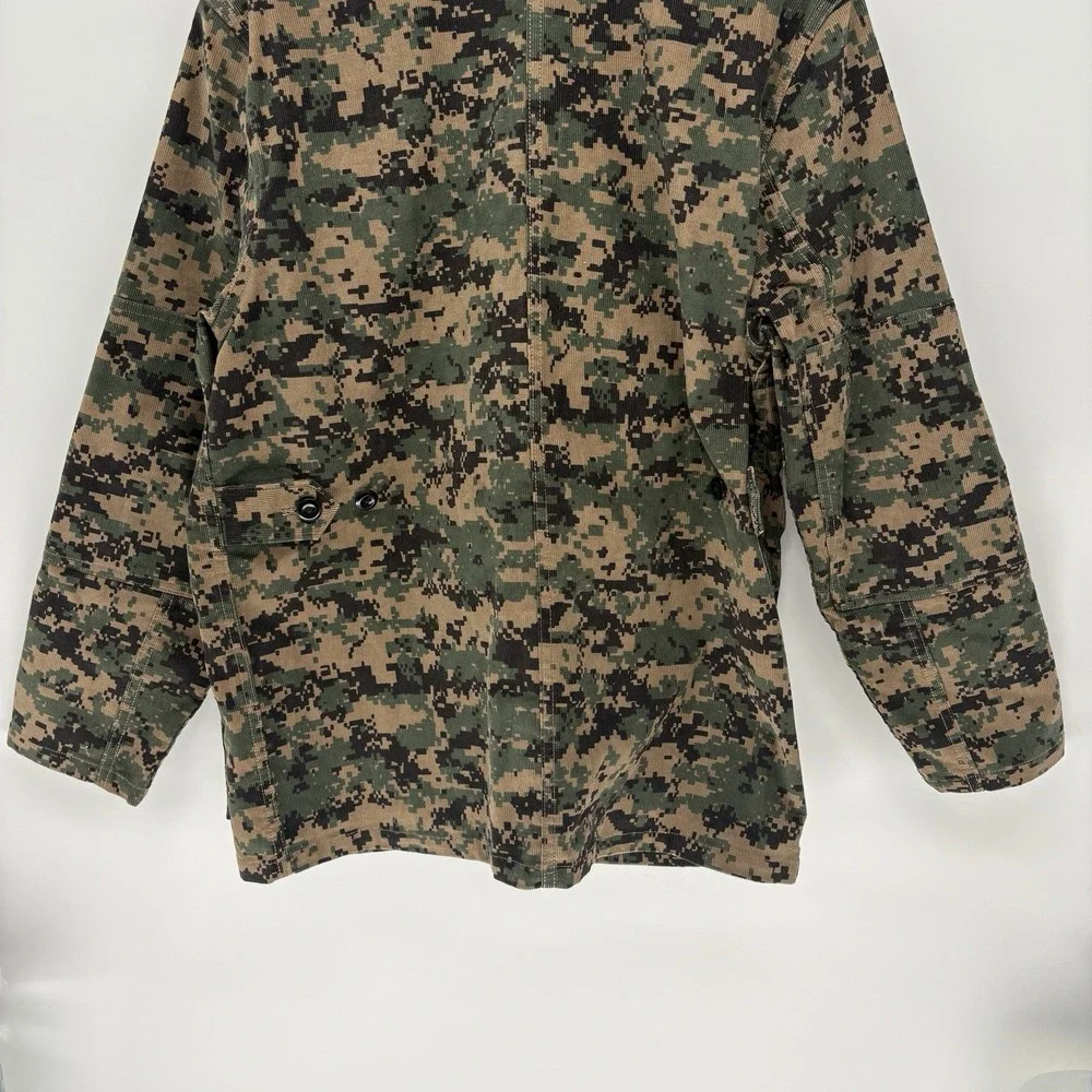 Vintage Levis Digital Camo Corduroy Chore Jacket Hidden Button Rare Y2K Men M